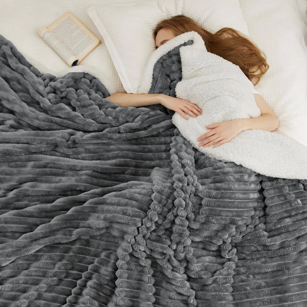 PureSnooze Signature Sherpa Blanket – Reversible Plush Design for Everyday Comfort